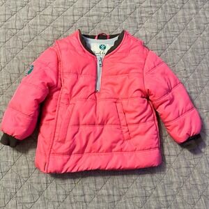 Buckle Me Baby Coats Kids 18M Pink Puffer Jacket Quilted Zip Front Pouch Pocket